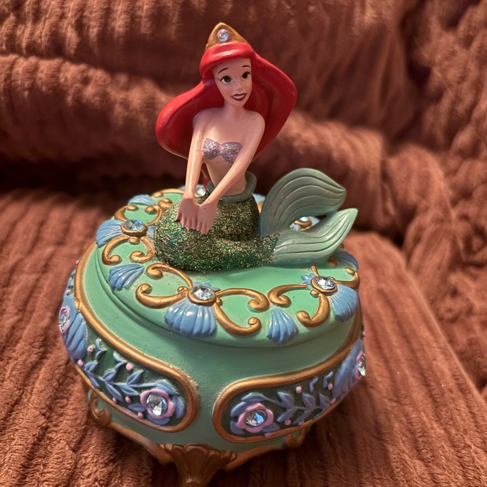 Disney Ariel Decorative Trinket Box with Glittery Accents
